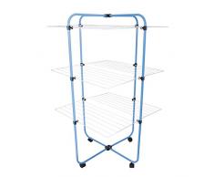 MSV TENDEDERO Torre 3 Niveles con Refuerzo PLASTICO Azul, Acero, 71x71x71 cm