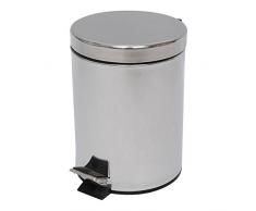 MSV Cubo DE Basura DE Acero Inoxidable 5 L, Cromado, 33 cm