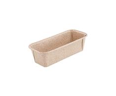 GREENBOX Moldes rectangulares de papel de cacao, 16 x 5,5 x 5 cm, mini moldes para tartas con estructura noble, molde para pan, papel marrón, moldes para tartas, cuencos aptos para horno, 25 unidades