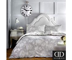 Dreams & Drapes - Juego de Funda nÃ³rdica y Funda de Almohada (52% poliÃ©ster, 48% algodÃ³n, tamaÃ±o Individual), Color Gris