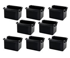 Garnet - Soporte para bolsitas de azúcar de plástico para Bar - para Mesa - Negro - Lavable en lavavajillas - Set de 8 Unidades - 100% Made in Italy