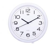 Trevi OM 3301 - Reloj de pared silencioso de 25,5 cm con maquinaria de cuarzo, color blanco