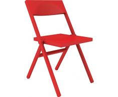 Alessi Piana Silla Plegable, Rojo, 52x46x90 cm