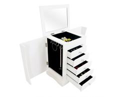 Sotech Caja Joyero, Madera, Blanco, 36 x 28 x 23 cm, 12