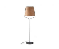 Faro Barcelona 29847 - STOOD Lámpara pie de salon negro y madera