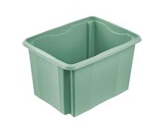 keeeper Caja de almacenamiento con sistema de giro/apilado, 44,5 x 34,5 x 27 cm, 30 L, Emil, Verde Nordic