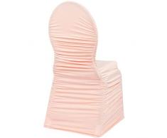 RCZ Decor 7161us - Funda para Silla de Elastano Fruncido, Color Dorado Rosa, 1 Pieza