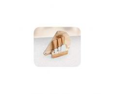 Brandani 54011 - Cazo con tabla de madera de acacia y tres cuchillos de queso de acero inoxidable