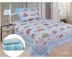 ForenTex Colchas de Verano Cama 90 Reversible Estampado Cosida Sin Fundas CojÃn, SE-2610, 190 x 260 cm