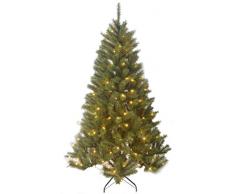 Negro de árboles 1002211-02 Delmonto árbol de Navidad Artificial con luces de color altura: 155 cm; Diámetro: 40 cm, 150 ledes de ramas 511 PVC, o de madera Weichnadel helado de encaje de color blanco cálido