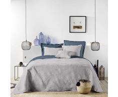 Douceur dIntÃ©rieur, Cubre Cama Acolchada (220 x 240 Cm) Colombine Gris, Microfibra Lisa