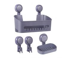 Uten Estante de Ducha con Ventosa Autoadhesivo Cesta Estanteria Organizador para Cocina Sala de Estar BaÃ±o