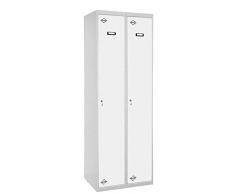 SimonRack SIMONLOCKER Prof. Mon.Single-DIV 2/2 400(800) G/BL Taquilla Metalica, Gris/Blanco, Grande