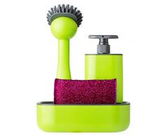 Vigar Set Fregadero con Dosificador de Jabón, ABS, Verde, 19x13x26.5 cm