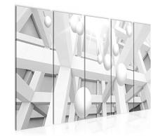 Runa Art Cuadro XXL 3D Pelota 200 x 80 cm Negro Blanco 5 Piezas - Made in Germany - 014355c