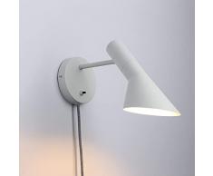 BÂ·LED BARCELONA LED BarcelonaLED Aplique de Pared con Cable Enchufe e Interruptor LÃ¡mpara de Lectura DiseÃ±o Elegante Moderno NÃ³rdico Orientable Blanco para Dormitorio Casquillo E27