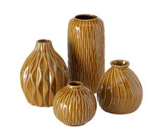 Boltze Zalina 2014726 - Juego de jarrones (4 Piezas, Porcelana, esmaltados, Varios Patrones y tamaÃ±os, Altura 9-19 cm, diÃ¡metro 9-11 cm)