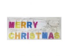 Idena 8582149 - Guirnalda led con texto Merry Christmas (funciona con pilas)
