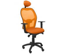 Piqueras Y Crespo (PIQU7) Silla Jorquera Malla Asiento Bali Naranja con cabecero Fijo Oficina, Talla unica