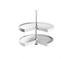 EMUCA - Kit de bandejas giratorias para Mueble de Cocina esquinero, bandejas giratorias 3/4 de Ã710mm para modulo de 800mm, Blanco