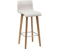 Kare Taburete Bar Lara Ecru, Blanco, 98 x 46 x 42.5 cm, Tela, Crudo