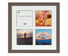 Inov8 16 x 40,64 cm Insta-Frame Austen Marco para Instagram 4/DE Estampado a Cuadros de Fotos con paspartú Blanco y Negro con Borde, Mid Gris