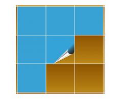 Adhesivo para azulejos para baño y cocina – 20 x 20 cm – Color Azul Mate – 40 adhesivos para azulejos para pared azulejos