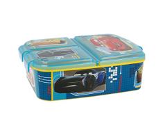 Cars (Disney) | Sandwichera Con 3 Compartimentos Para Niños - Lonchera Infantil - Porta Merienda - Fiambrera Decorada