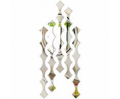 FLEXISTYLE Espejo Decorativo Waves b, 3mm Acrylic Mirror from EU, Living Room, Bedroom, Hallway, Unbreakable, DIY Home Decoration, Silver, Made in EU