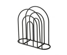 Boltze Ronia 2020334 - Servilletero (hierro negro, recubrimiento en polvo, 18 x 18 x 6 cm, para servilletas grandes y pequeñas, forma ovalada)