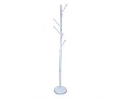 Versa 19840200 Perchero de pie blanco Luxor, 180x28x28,Metal lacado,6 colgadores