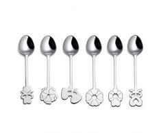 Guzzini Love - Juego de 6 cucharillas, Acero Inoxidable 18/10, Color Plateado