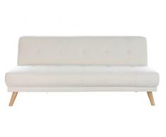 DRW Sofa Cama abatiblede 3 plazas capitone Beige 151X82X70 cm