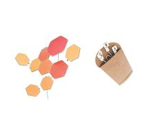 Nanoleaf Shapes Hexagon Starter Kit, 9 Hexágonos Luminosos LED RGBW - Apliques de Pared Interior Modulares, Luces Led Inteligentes 16M Colores WiFi, & Shapes Conectores Flexibles (esquinas y bordes)
