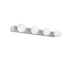 Eglo Aplique Guanal para interior, candil alargado de 4 luces, iluminaciÃ³n de pared de aluminio y acero en cromo, luz sobre espejo, casquillo E27