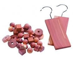 Compactor Brun Rangement & CIE CED237 Caja de 34 Piezas de Cedro antipolillas, de Madera Natural, 18 x 8 x 1,5 cm, Cedar | Metal Hook, Marrón, No Applicable