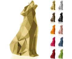 Candellana Hecho a Mano Wolf Low-Poly Vela de Regalo - Divertida - Vela Decorativa - DecoraciÃ³n del Hogar - Regalos para Amigos - Mecha de AlgodÃ³n - Tiempo de Quemado 35h - Vela Classic Gold