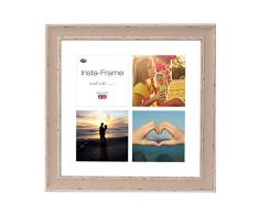 Inov8 16 x 40,64 cm Insta-Frame mosaico de marcos de fotos para Instagram 4/de estampado a cuadros de fotos con paspartú blanco y blanco con borde, se debe lavar a suave piedra