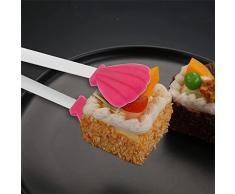 Pinzas de silicona con forma de conchas, pinzas para barbacoa de silicona resistentes al calor y buffet de ensaladas de 5 pulgadas, pinzas de frutas de silicona para cubitos de hielo azÃºcar, rosa