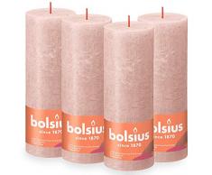 BOLSIUS - Vela de pilar rústica - Rosa suave - 19 cm - Pack de 4