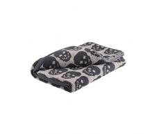 axentia Totenkopf Toallas de baño, Algodón, Antracita/Beige, 70 x 140 cm