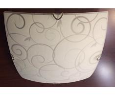 GLOBO Práctico lámpara de techo de metal blanco cristal opal satinado con ornamentos Maverick 40491 – 2