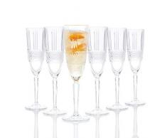 RCR Juego de 6 Copas de la colecciÃ³n Brillante champÃ¡n de 185Â ml. Modelo: 26968020006, Glass