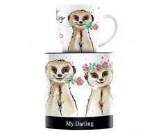 Ritzenhoff My Darling Taza de café, 0.3 litros, Cristal, Schwarz, Rot, Blau, Grün, Braun