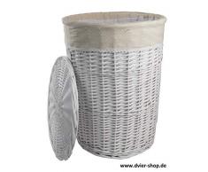dvier 03WRd-c Cesta para Colada, Mimbre, Blanco, Large
