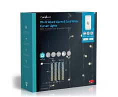 NEDIS SmartLife - LED decorativo - Cortina - Blanco cÃ¡lido a frÃ­o - 200 LED - Exterior - Patrones de movimiento - 10 x 3 m - Android/IOS