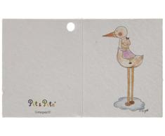 Mopec Tarjeta librito de una cigÃ¼eÃ±a llevando a Pita, Pack de 100 Unidades, Cartulina, Multicolor, 0.02x6.50x4.00 cm