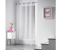 Douceur dIntérieur - Cortina con ojales, poliéster, estampado rayas, 140 x 240 cm, cerámica, Estampado, 140x1x240 cm