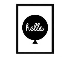 SuperStudio LO+DEMODA HCN2416-87 - Cuadro con Marco, diseño Hello, 24 x 33 cm