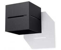 sollux Lighting Lobo lámpara de pared, aluminio, negro